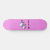 Roze unicorn persoonlijk skateboard (Horizontaal)