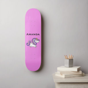 Roze unicorn persoonlijk skateboard