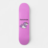 Roze unicorn persoonlijk skateboard (Voorkant)