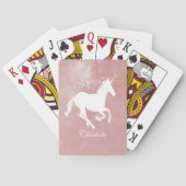 Roze Unicorn persoonlijke afspeelkaarten Pokerkaarten (Achterkant)