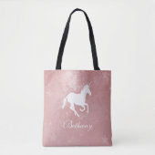 Roze Unicorn persoonlijke Canvas tas (Voorkant)