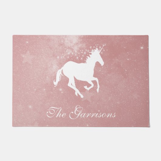 Roze Unicorn Persoonlijke Doormat Deurmat (Voorkant)