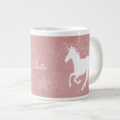 Roze Unicorn persoonlijke Giant Coffee-Mok Grote Koffiekop (Voorkant rechts)