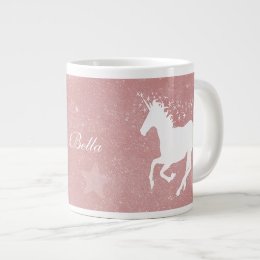Roze Unicorn persoonlijke Giant Coffee-Mok Grote Koffiekop (Voorkant rechts)