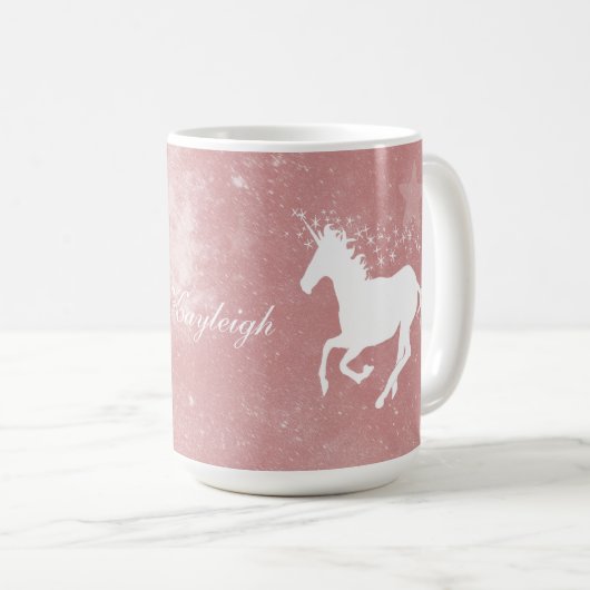 Roze Unicorn persoonlijke koffie-Mok Koffiemok (Voorkant rechts)