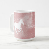 Roze Unicorn persoonlijke koffie-Mok Koffiemok (Voorkant links)