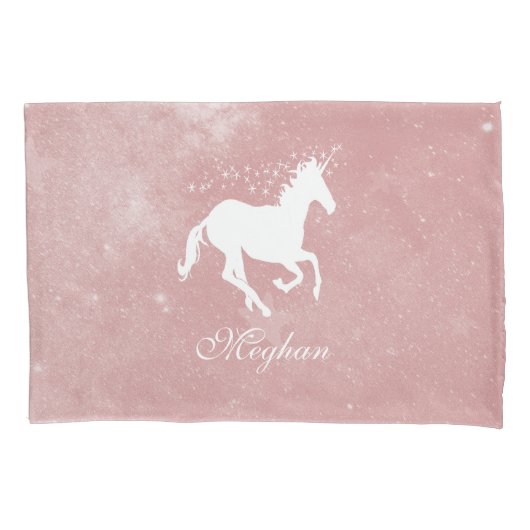 Roze Unicorn persoonlijke Kussensloop (Voorkant)