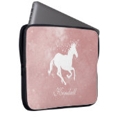 Roze Unicorn persoonlijke laptophoes Laptop Sleeve (Voorkant Rechts)