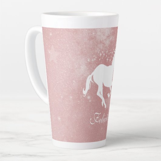 Roze Unicorn persoonlijke latte Mok (Linkerhoek)