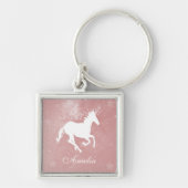 Roze Unicorn persoonlijke Sleutelhanger (Voorkant)