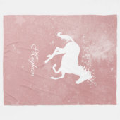 Roze Unicorn persoonlijke vlootzak Fleece Deken (Voorkant (Horizontaal))