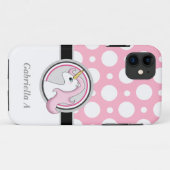 Roze Unicorn Polka Dot iPhone 5 Hoesje (Achterkant (horizontaal))
