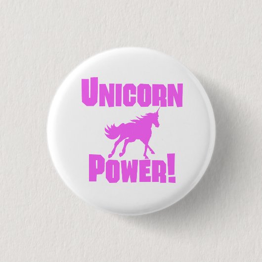 Roze Unicorn Power Ronde Button 3,2 Cm (Voorkant)