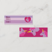Roze Unicorn Profile Cards Mini Visitekaartje (Voorkant / Achterkant)