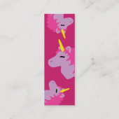 Roze Unicorn Profile Cards Mini Visitekaartje (Achterkant)