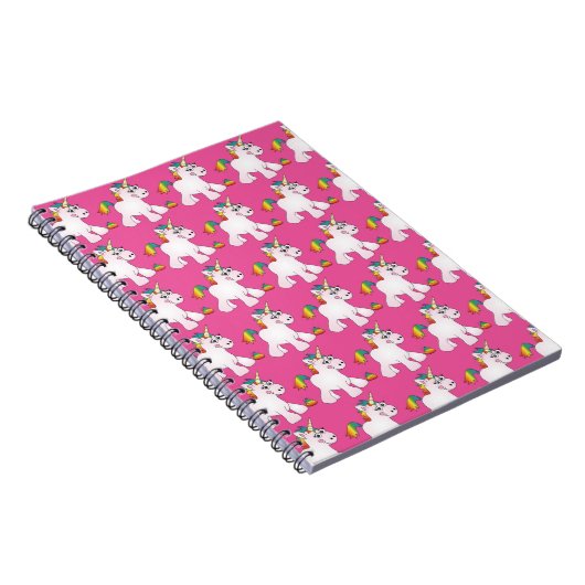 Roze Unicorn Rainbow Poop Note Book Notitieboek (Rechterzijde)
