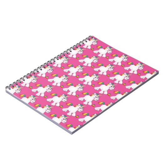 Roze Unicorn Rainbow Poop Note Book Notitieboek (Linkerzijde)