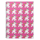 Roze Unicorn Rainbow Poop Note Book Notitieboek (Voorkant)
