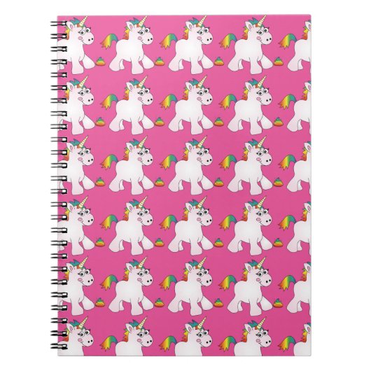 Roze Unicorn Rainbow Poop Note Book Notitieboek (Voorkant)