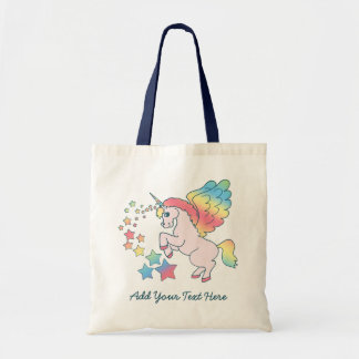Roze Unicorn Rainbow Star Tote Bag