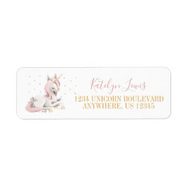 Roze Unicorn Return Address Labels