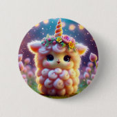 Roze Unicorn Ronde Button 5,7 Cm (Voorkant)
