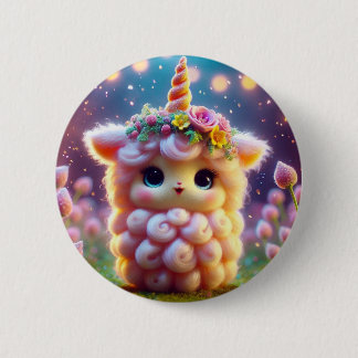 Roze Unicorn Ronde Button 5,7 Cm