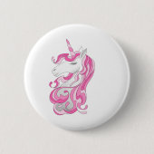 Roze Unicorn Ronde Button 5,7 Cm (Voorkant)