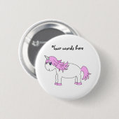 Roze unicorn ronde button 5,7 cm (Voorkant /achterkant)