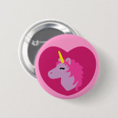 Roze Unicorn Ronde Button 5,7 Cm (Voorkant /achterkant)