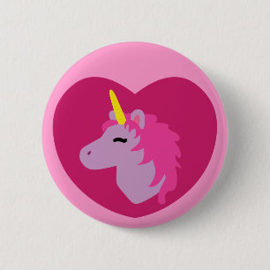 Roze Unicorn Ronde Button 5,7 Cm