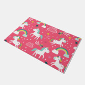 Roze Unicorn Rug Deurmat (Schuin)