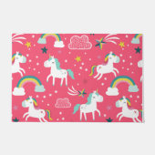 Roze Unicorn Rug Deurmat (Voorkant)