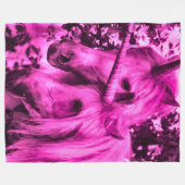 Roze Unicorn Satin Plush Fleece Deken (Voorkant (Horizontaal))