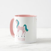 Roze Unicorn schattige kinder meisjes Mok (Voorkant links)