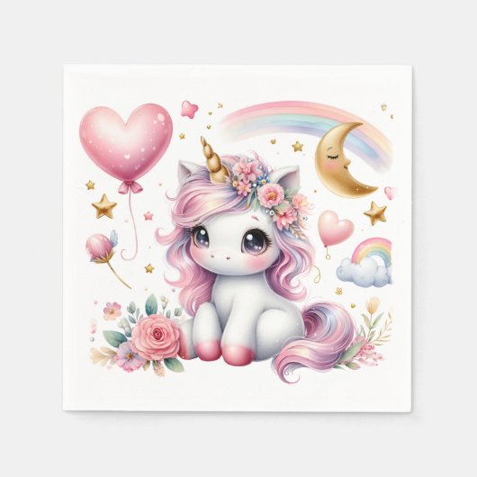 Roze Unicorn Servet (Voorkant)