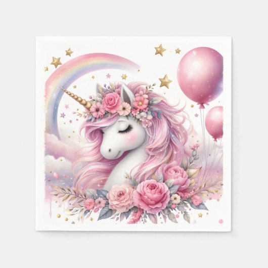 Roze Unicorn Servet (Voorkant)