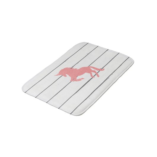 Roze Unicorn Shiplap Rustic Wood Bath Mat (Gekanteld)