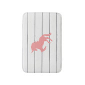 Roze Unicorn Shiplap Rustic Wood Bath Mat (Voorkant Verticaal)