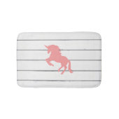 Roze Unicorn Shiplap Rustic Wood Bath Mat (Voorkant)