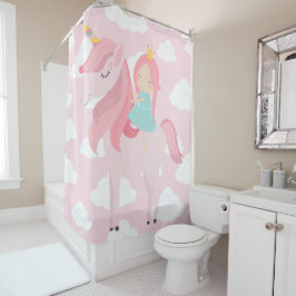 Roze Unicorn Shower Curtain Douchegordijn