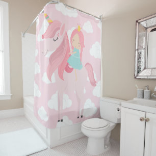 Roze Unicorn Shower Curtain Douchegordijn