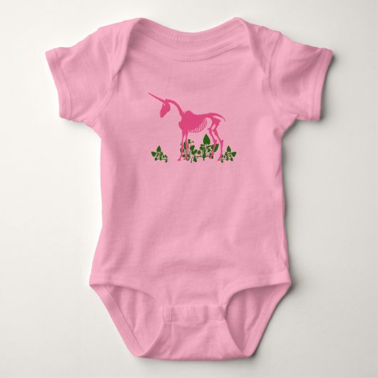 Roze Unicorn Skeleton Romper (Voorkant)