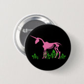 Roze Unicorn Skeleton Ronde Button 5,7 Cm (Voorkant /achterkant)