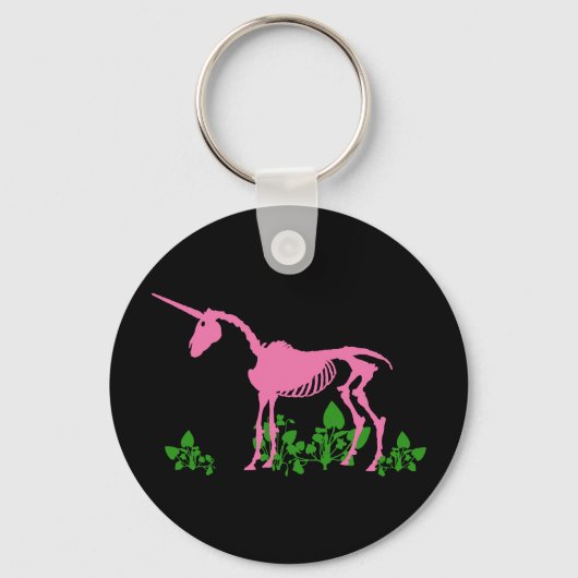 Roze Unicorn Skeleton Sleutelhanger (Voorkant)