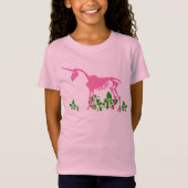 Roze Unicorn Skeleton T-Shirt (Voorkant)