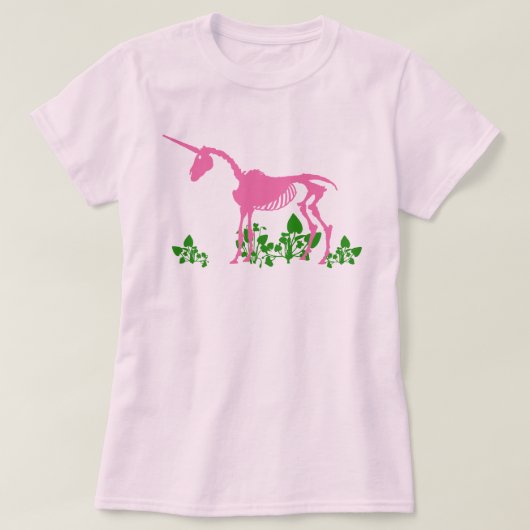 Roze Unicorn Skeleton T-shirt (Design voorkant)