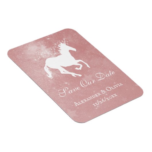 Roze Unicorn sparen de Datum Magnet Magneet (Rechterzijde)