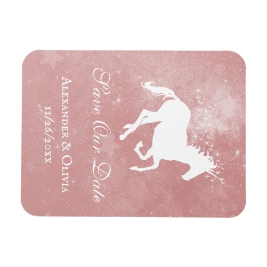 Roze Unicorn sparen de Datum Magnet Magneet (Horizontaal)