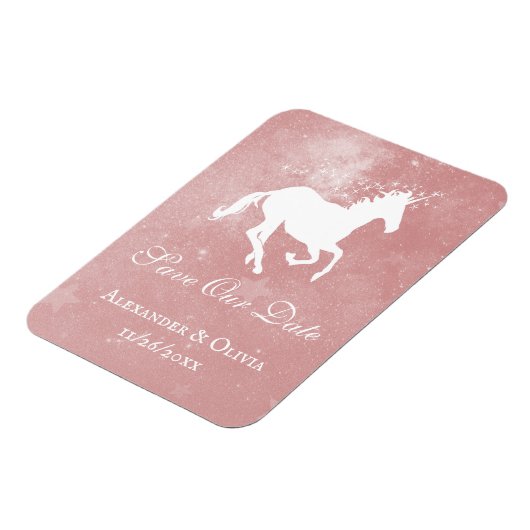 Roze Unicorn sparen de Datum Magnet Magneet (Linkerzijde)